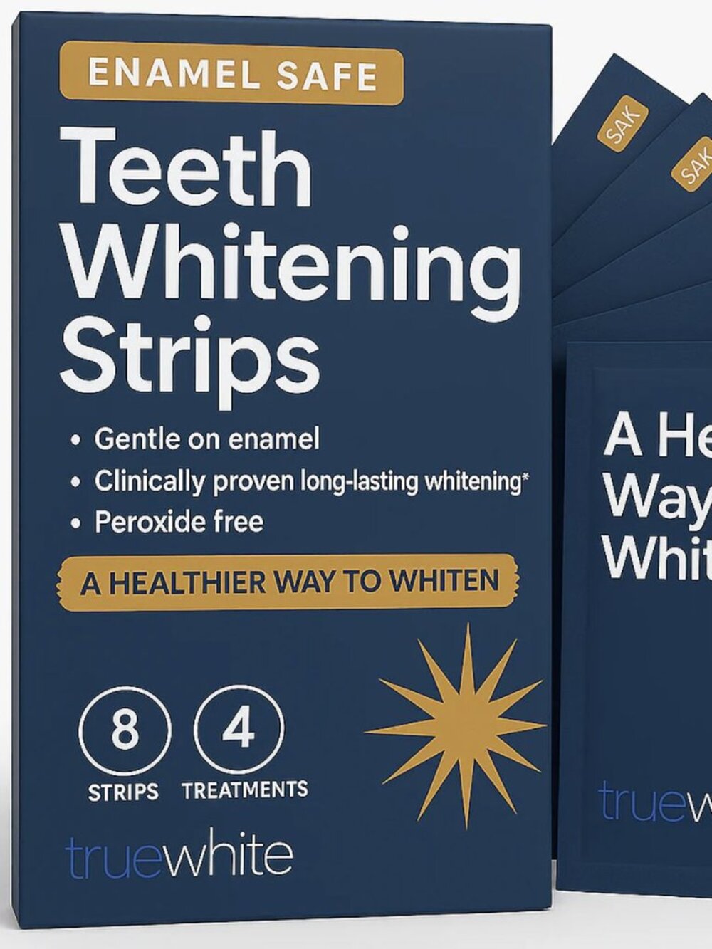 truewhite Enamel Safe Teeth Whitening Strips — 4 Treatments New